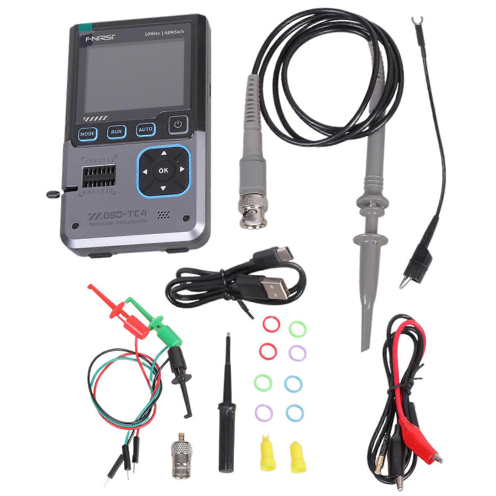 1 Set DSO-TC4 Digital Oscilloscope 2.8inch TFT Screen Sampling Rate 48MSa/s & 10MHz Bandwidth with Probe Multicolor