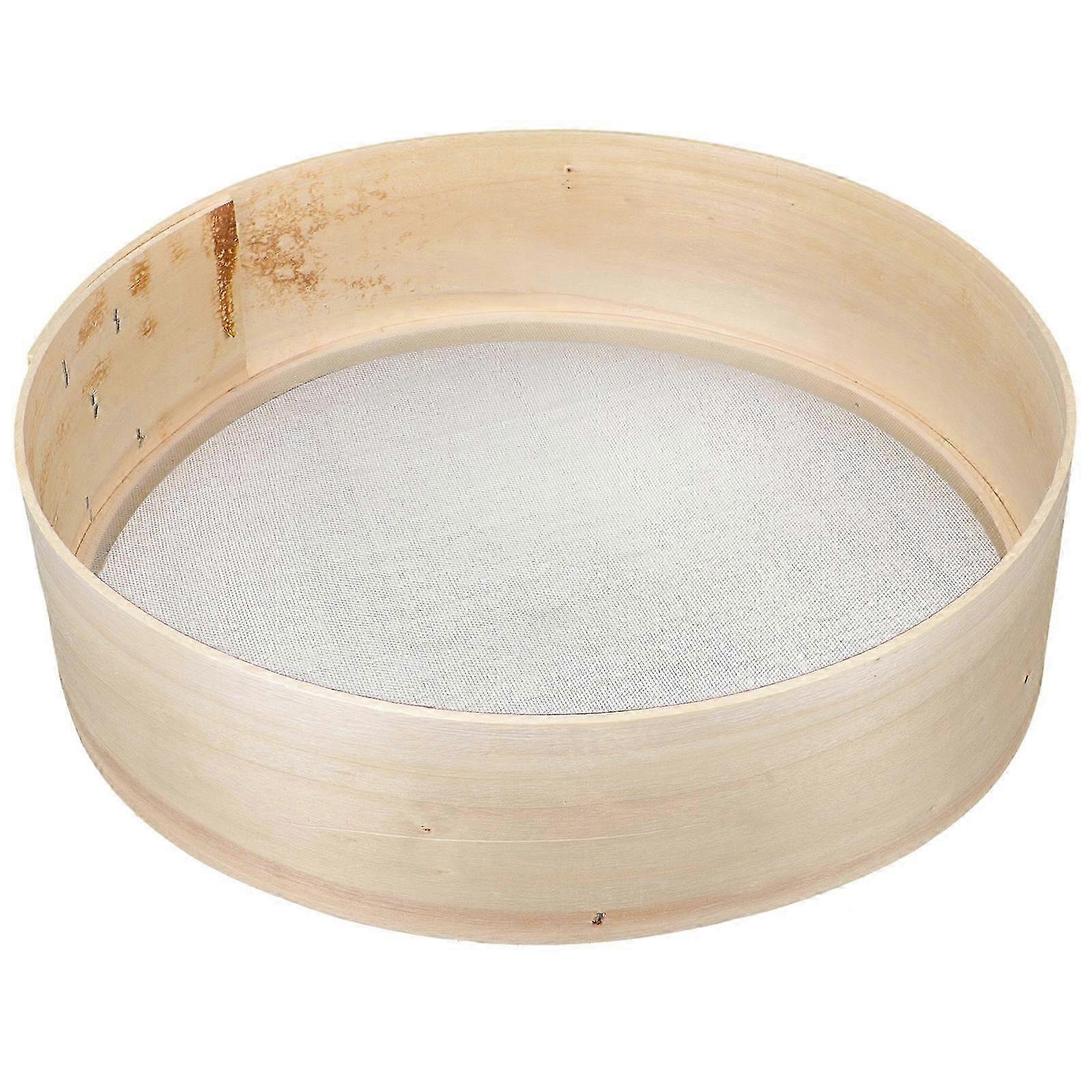 Wooden Flour Sifter Handheld Fine Mesh Sieve for Baking Powder Sugar Matcha Multi Function Strainer Easy Grip Uniform Sifting Home Use HwyS