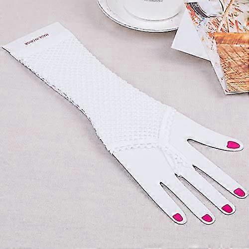 Gants longs en résille sans doigts avec boucle de doigt