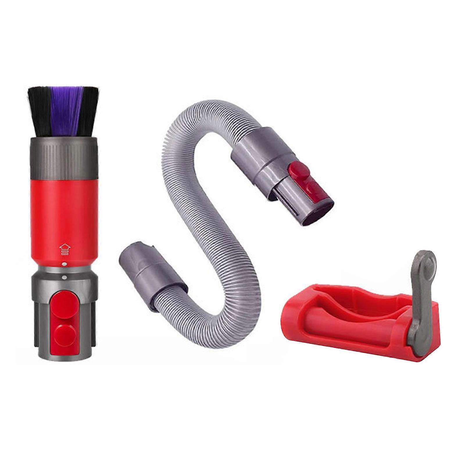 Traceless Scratch-free Dusting Brush Flexible Extension Hose Lock Catch for V7 V10 V11 Vacuum Cleaners Self-cleaning  Red