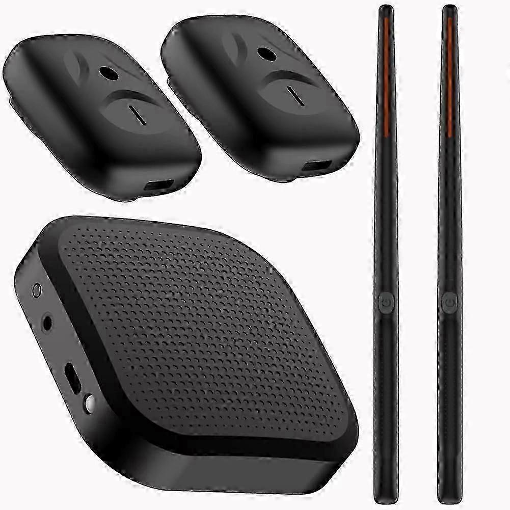 Electronic Virtual Air Drum Set with Drumsticks and Pedals for Silent Practice