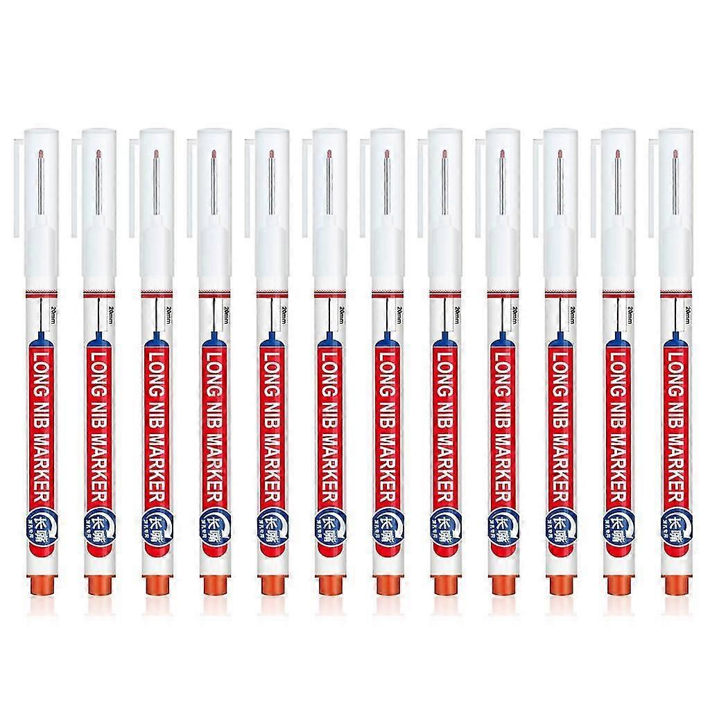 12x Waterproof Deep Hole Marker Pens for Carpenter and Tile Marking