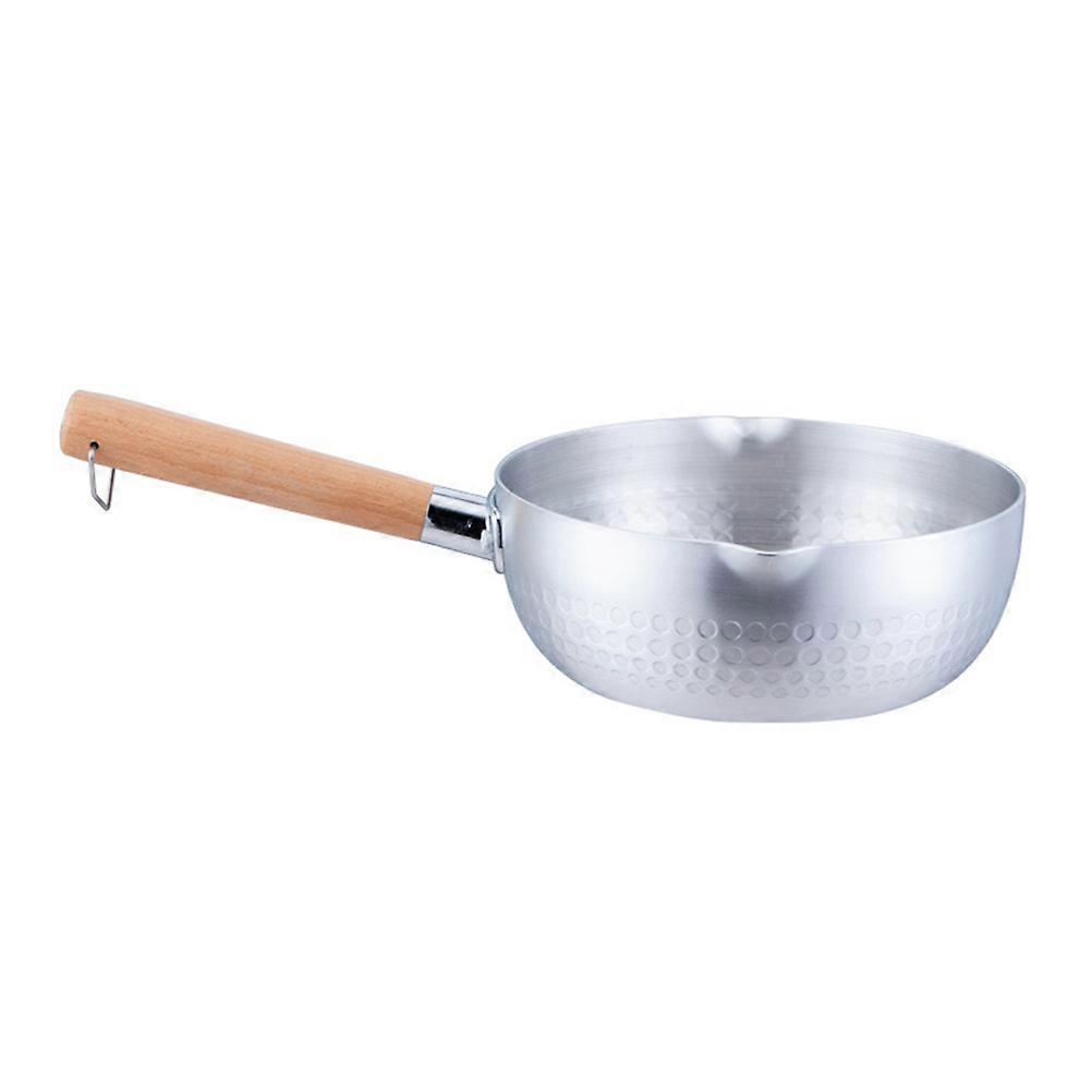 Wood Handle Sauce Pan Creative Milk Heating Pot Silver 1Pack
