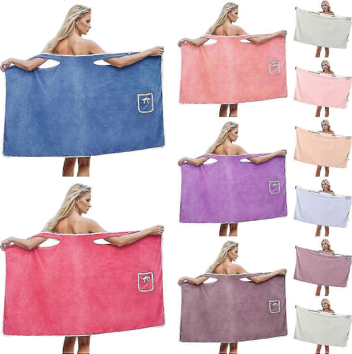 Women's Adjustable Shower Towel Skirt Lightweight Bathrobe