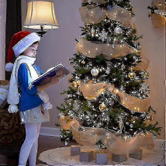 Tree Decorating Ribbon for Xmas Ornaments - Flexible Metallic Edge