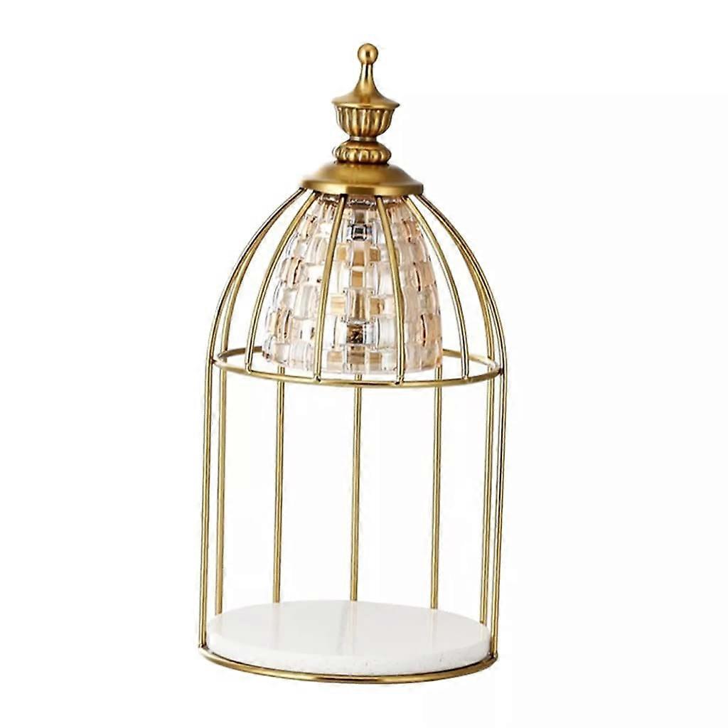 Candle Warmer Lamp with Crystal Lampshade and Metal Birdcage Design for Wax Melts (Color E, Size E)