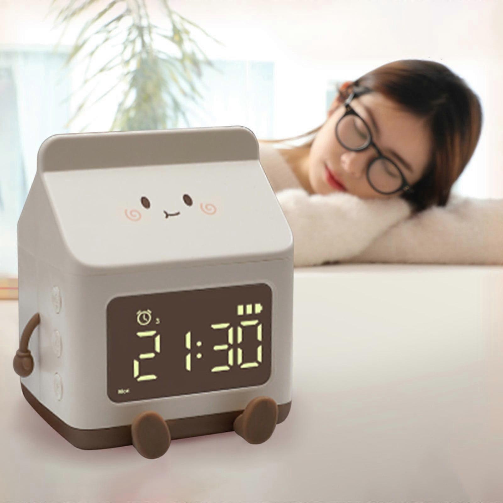 Txmfgh High Performance Chip Milk Box Alarm Clock, Digital Countdown, Compatible with Student & Kids Time Management