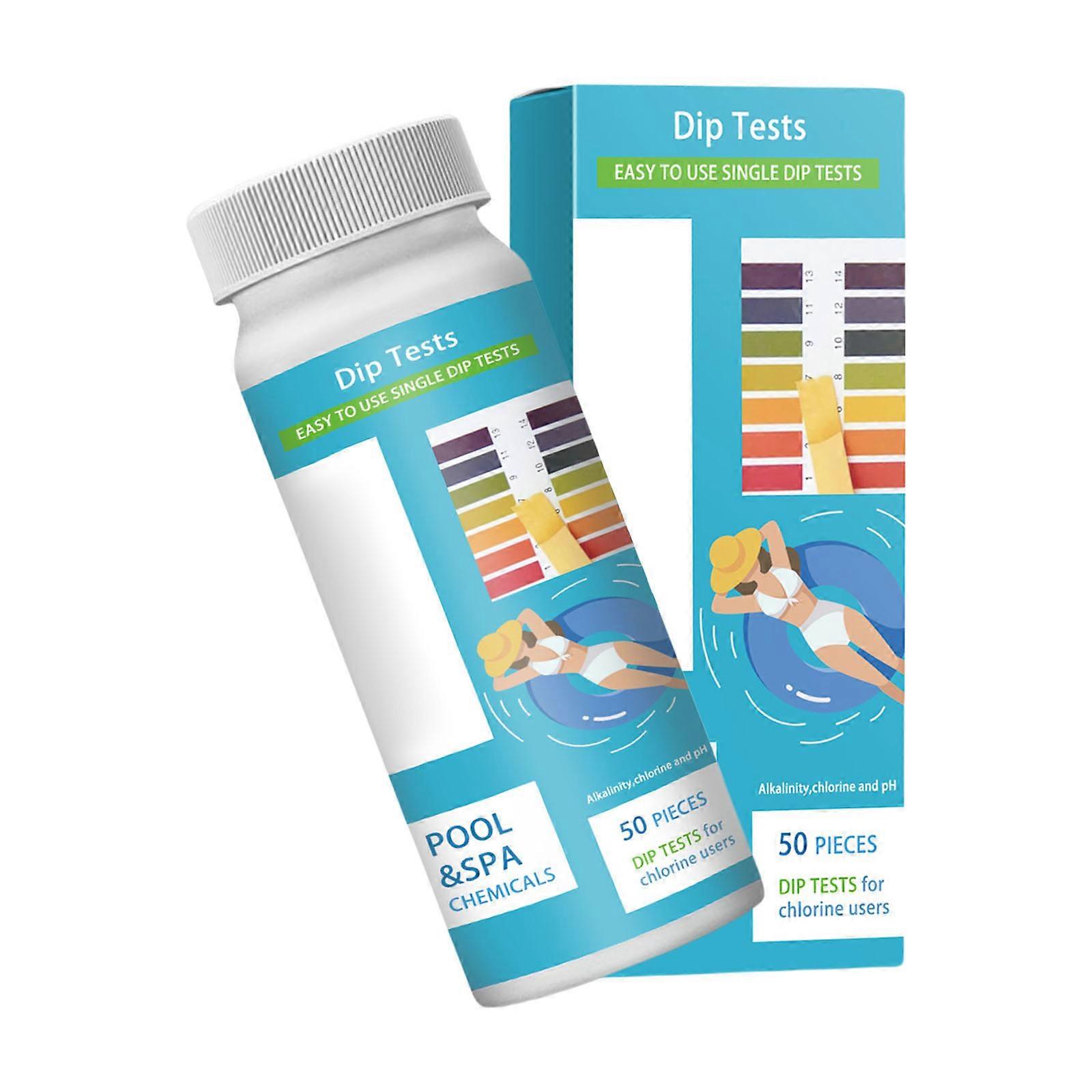 50Pcs 3 In 1 Water Quality Test Paper 50Pcs Swimming Pool Test Strips Kits For Residual  Hardness Spa Test Strips Multicolor