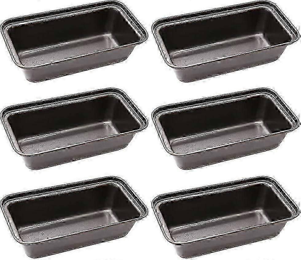 ローフパン、6個の焦げ付き防止ミニローフパンセットとパンパン、パン、ケーキ、キッシュ、ブラウニー用の炭素鋼パンパン