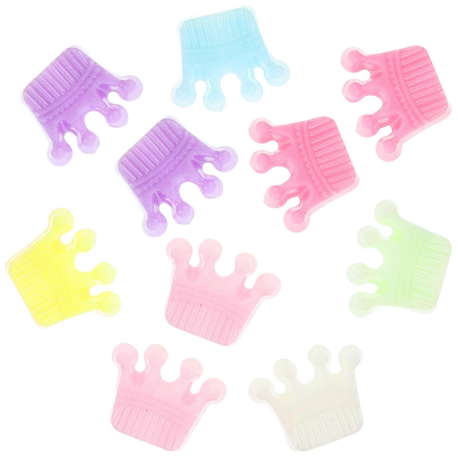 Assorted Color Plastic Crown Beads for Crafting DIY Projects 100Pcs Set