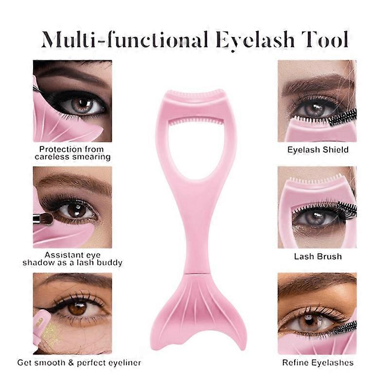 3-In-1 Makeup Lash Tool Silicone Upper and Lower Mascara Applicator Lash Guard Reusable Eye Makeup Tool with Eyeliner