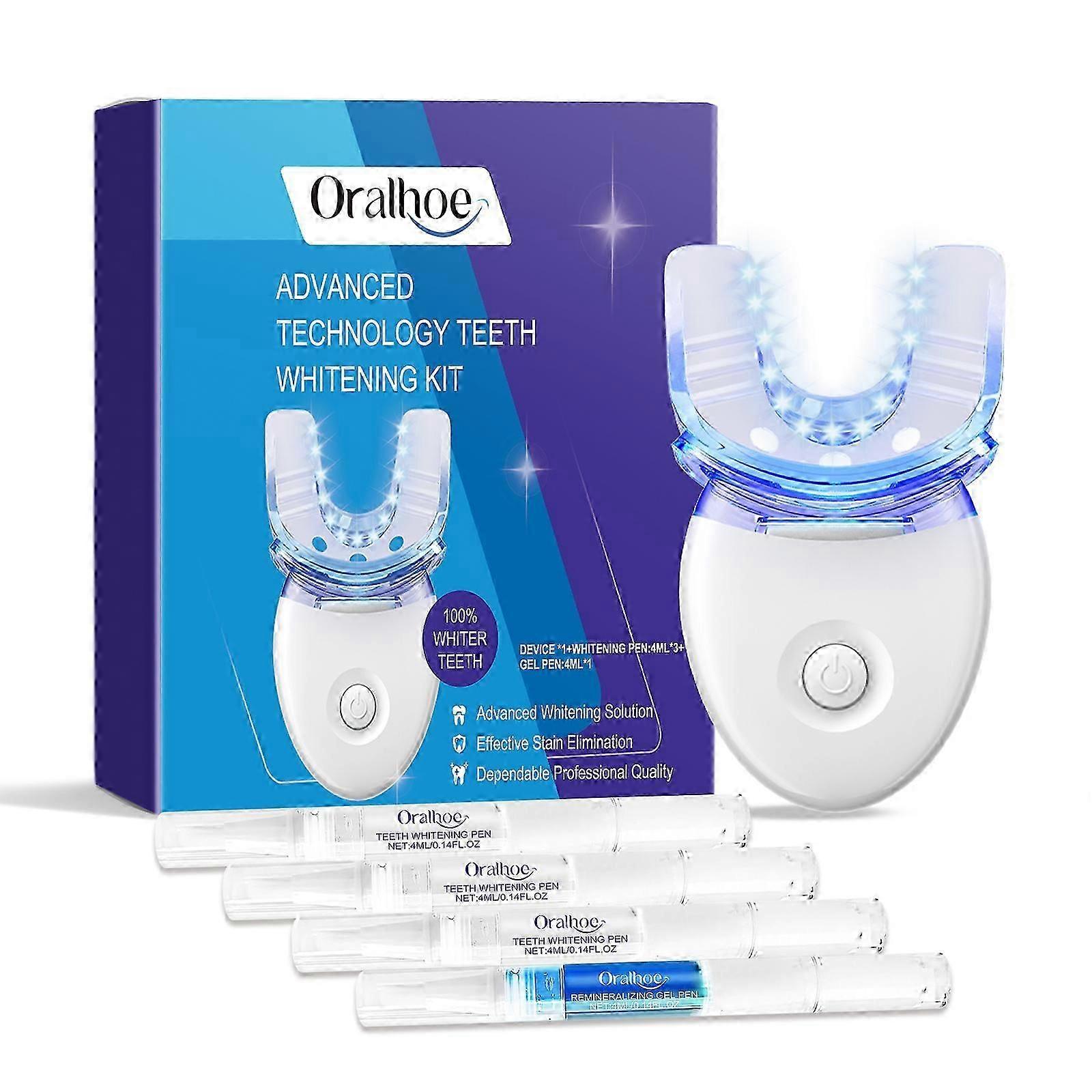 Portable Teeth Whitening Kit with Peppermint, Lemon & Broccoli Extracts  Fast, Effective, Sensitive-Friendly Dental Care Set for Bright, Radiant Smile
