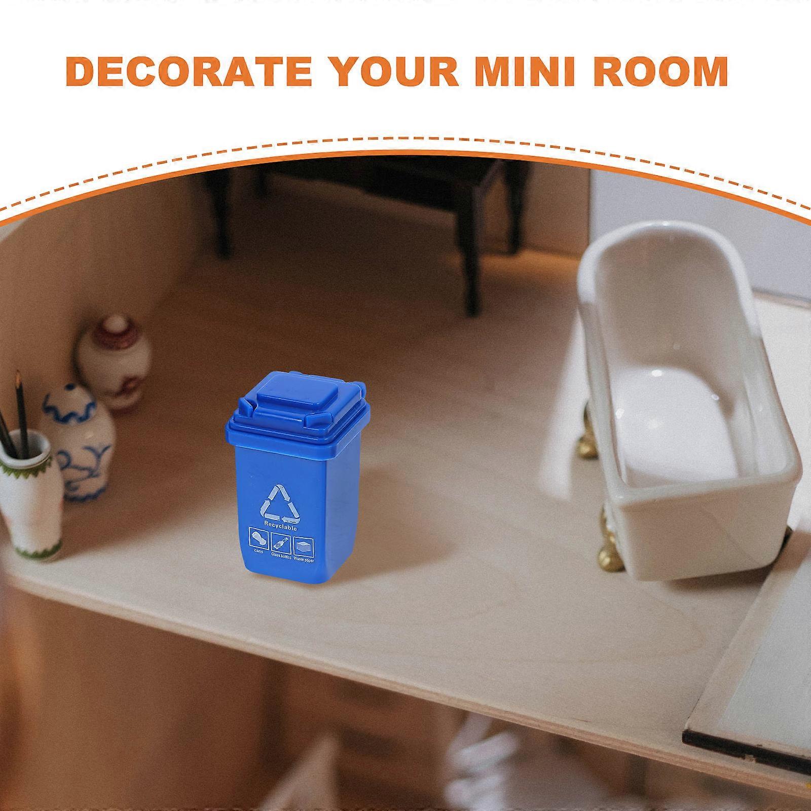 5 stks mini prullenbak model poppenhuis prullenbak sorteren vuilnisbak miniatuur scène model