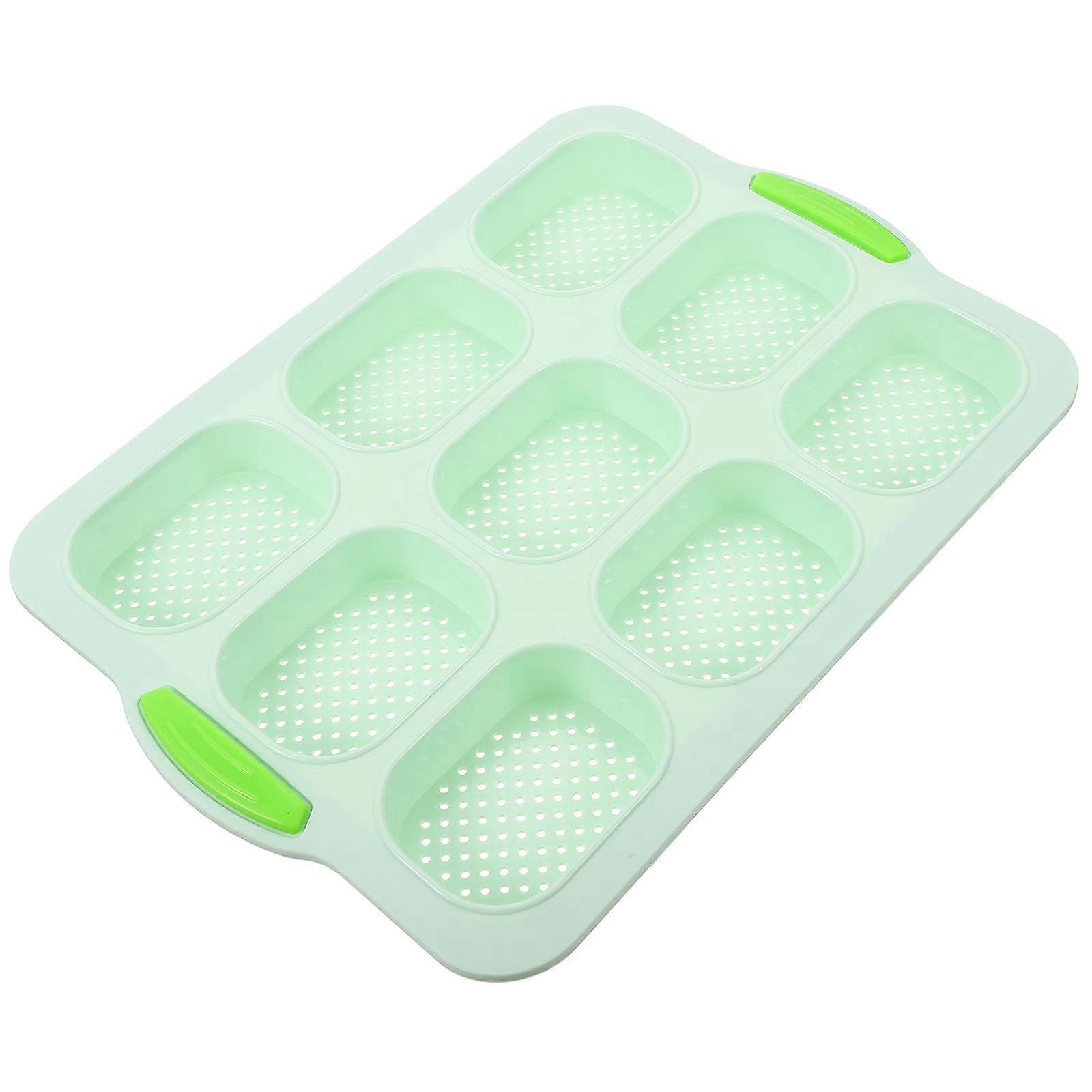 Kitchen Baking Mold 9 Cavity Silicone Bread Loaf Pan for 3Pcs Cake Tray