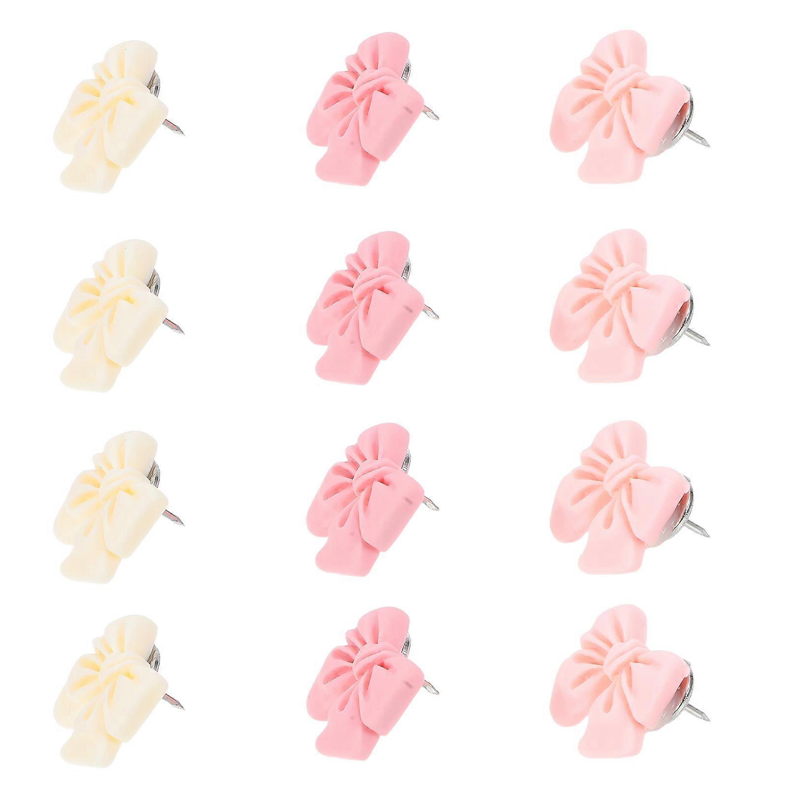 Cute Thumb Tacks 30Pcs Resin Bow Push Pins Ideal For Travel Office Home Assorted Color Efficient Pinning