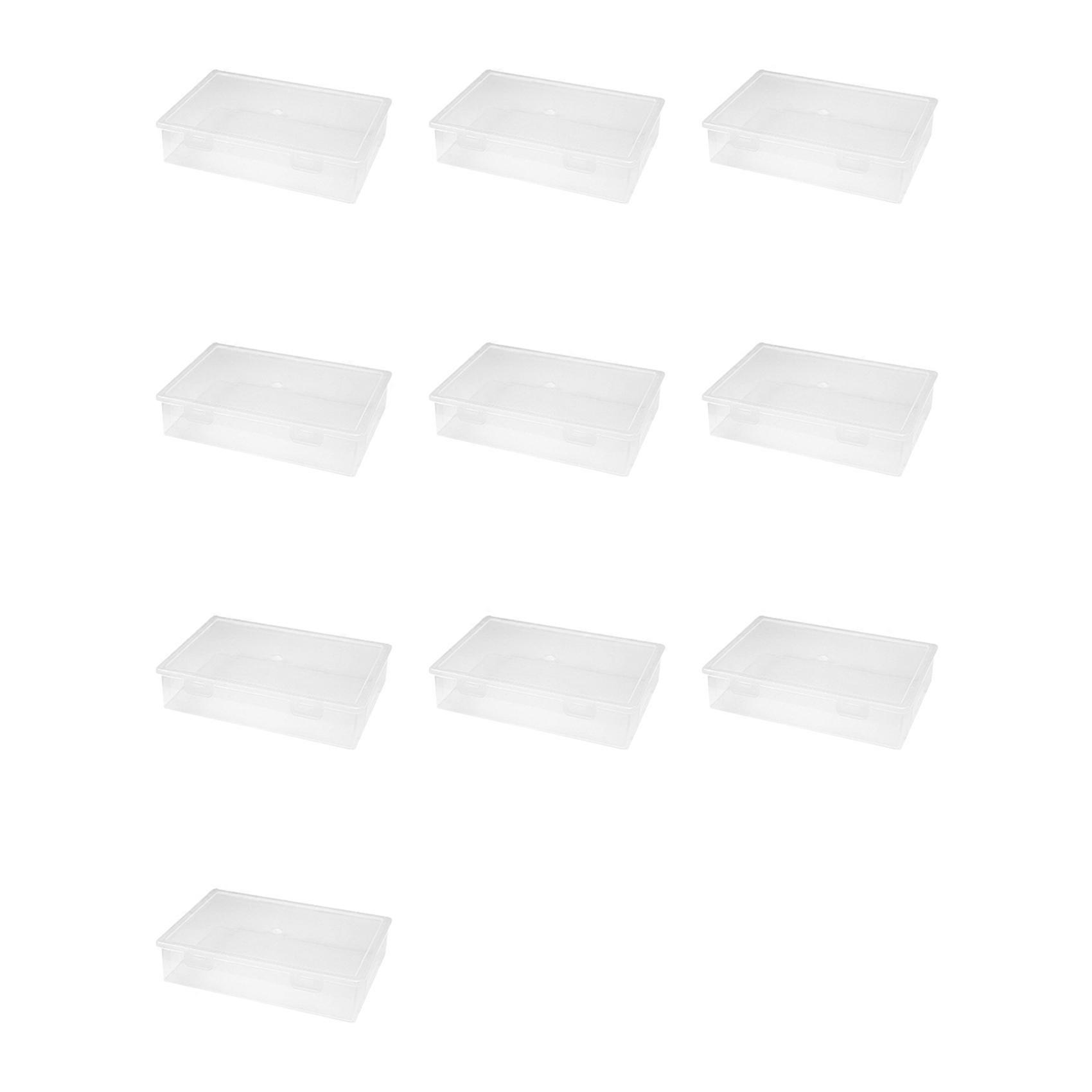 10X Plastic File Organizer Transparent Square Storage Box A4 Storage Box File Storage Box M