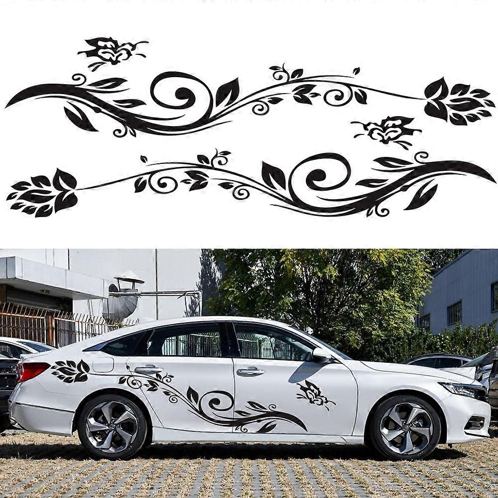 2 PCS/Set D-251 Butterfly Love Flowers Pattern Car Modified Decorative Sticker