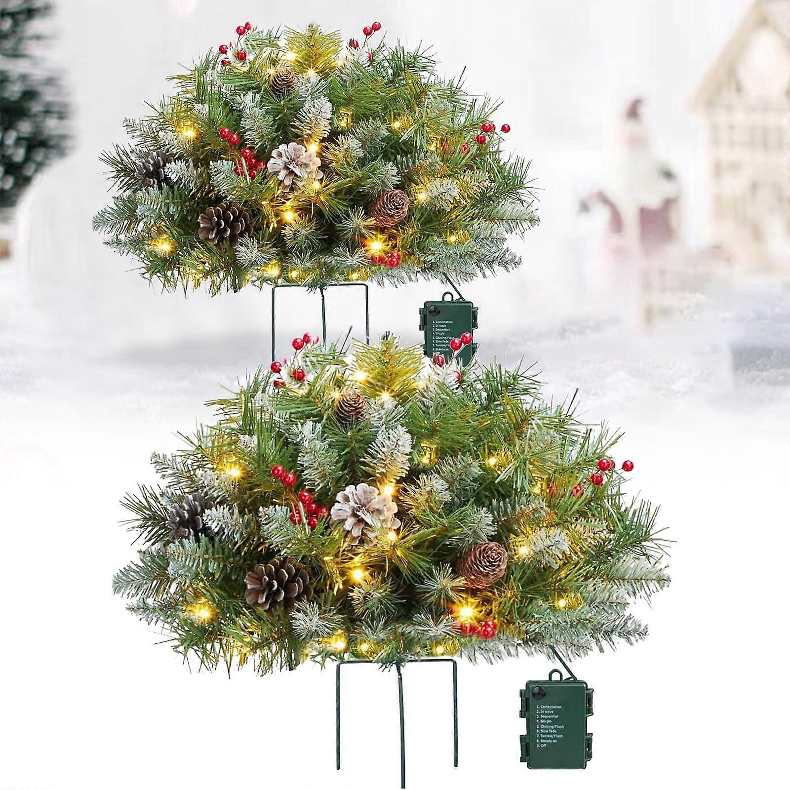 18 Inch Artificial Christmas Tree with MultiColor LED Lights, Prelit Mini Tree for Porch or Tabletop