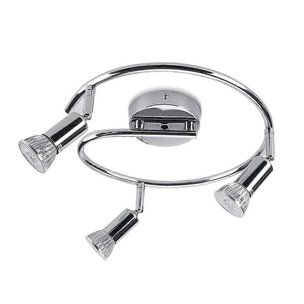 Modern Chrome Adjustable Ceiling Spotlights 3 Way Rotatable Light for Living Room Kitchen