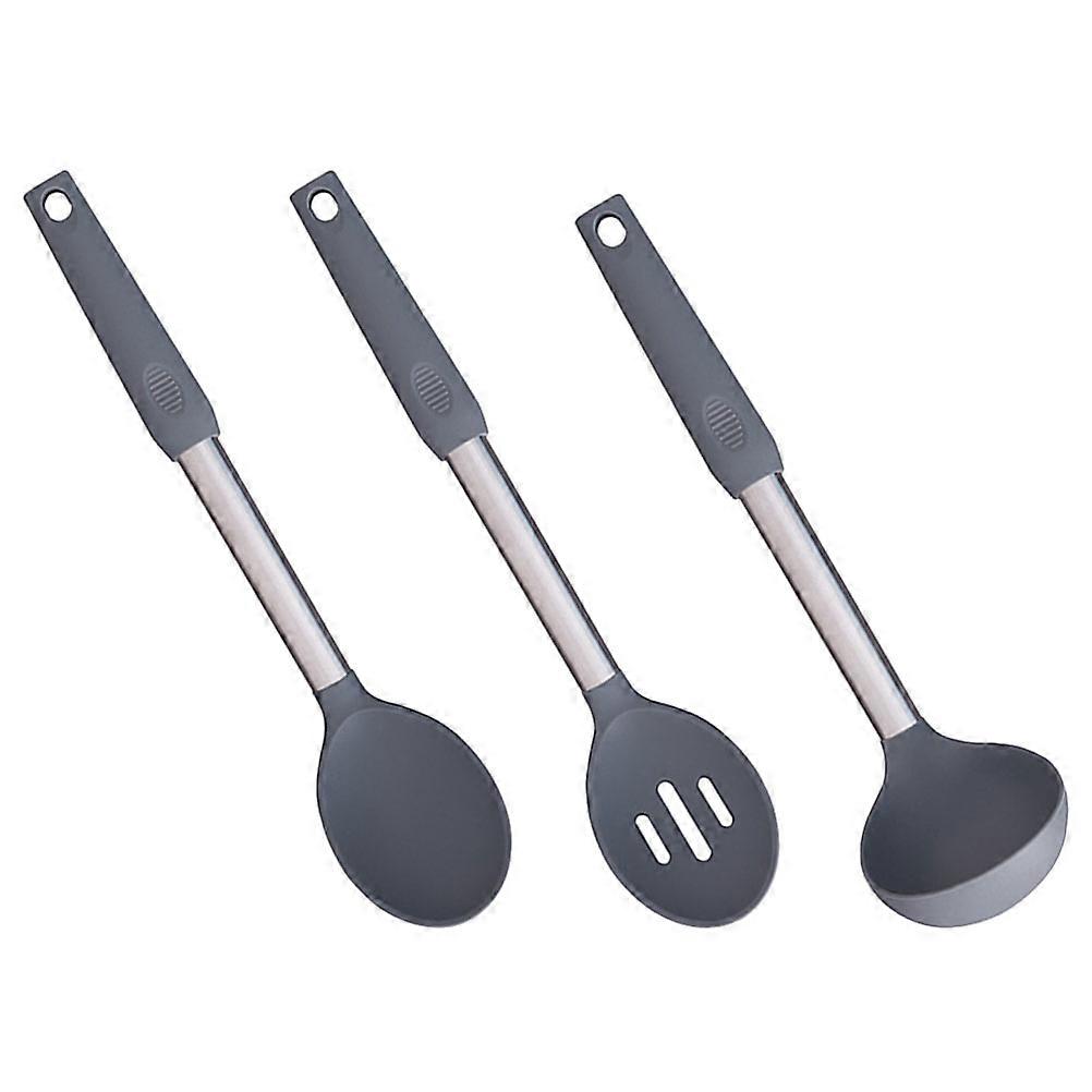 Silicone Cooking Spoon Set for Kitchen Use with Ladle 1Set Grey Material
