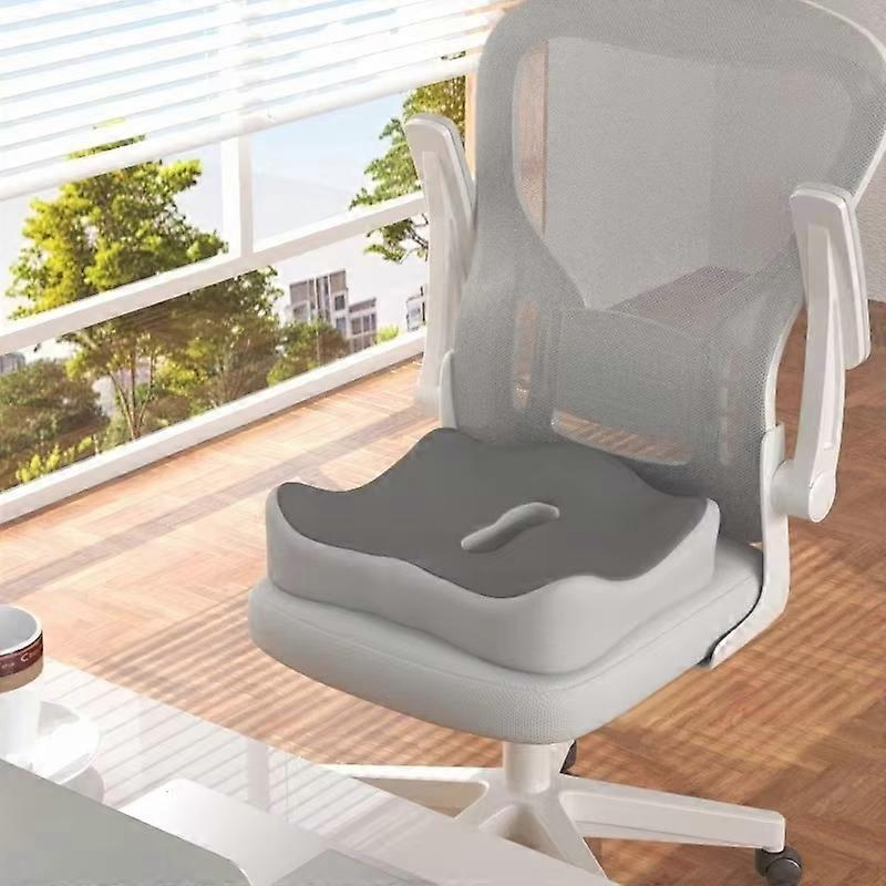 1pc Memory Foam Seat Cushion - 3D Ergonomic Support| Light Green & Grey, Washable Polyester, Car/Office Essentials Home Decor