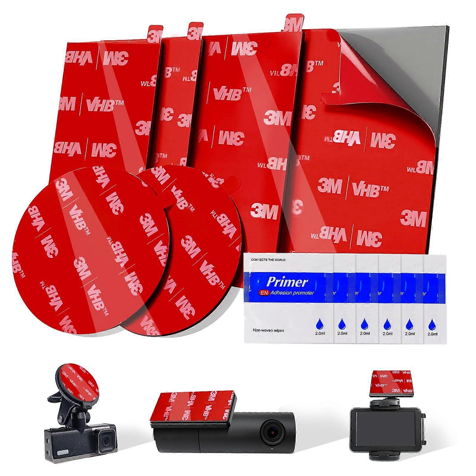 6 Pcs Heat Resistant Dash Cam Adhesive Pads, Strong Double Sided Mounting Tape for Car Dashboard