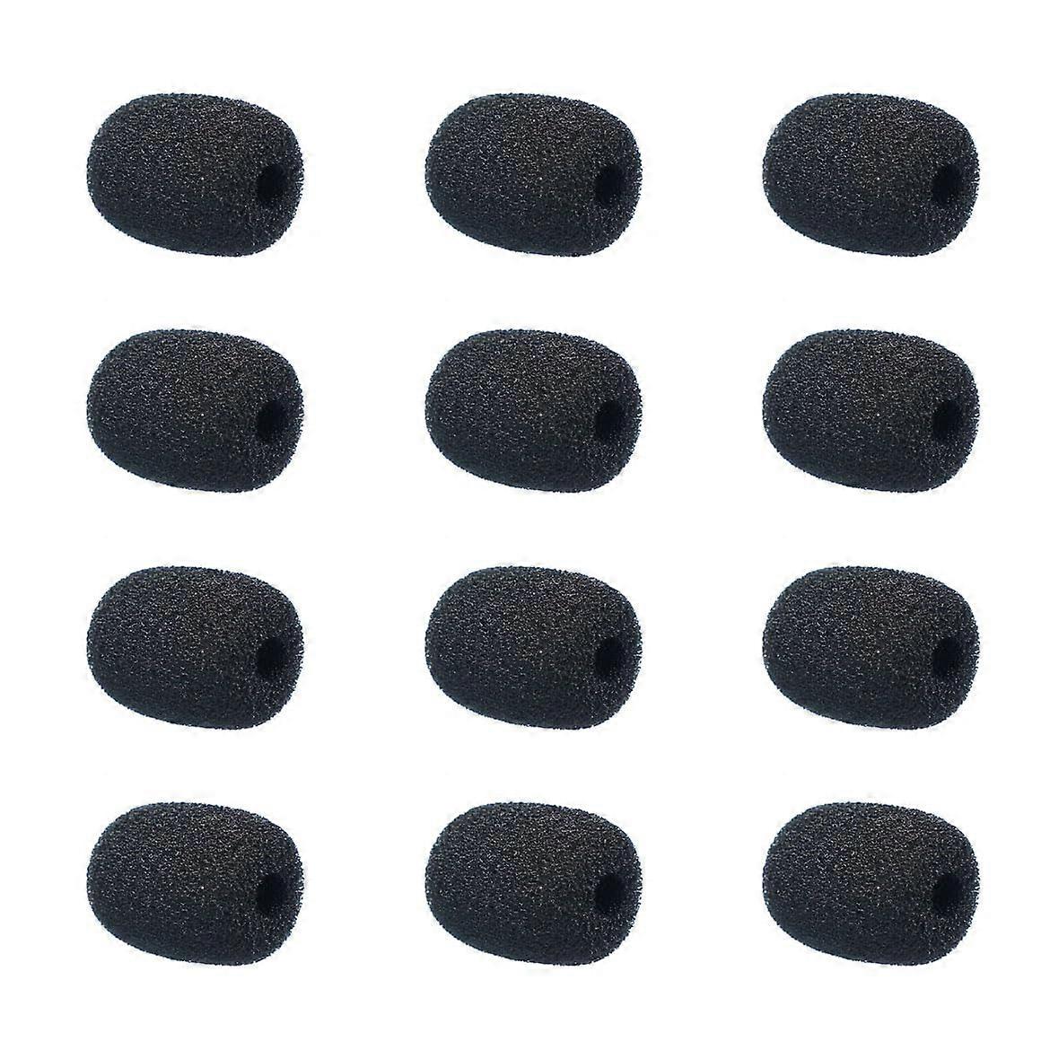12 Pack Lavalier Microphone Windscreen Foam Covers, Noise Reduction for Lapel and Headset Mics