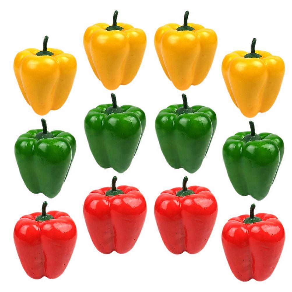 Artificial Bell Pepper Model for Decoration 48Pcs Assorted Color Polyfoam