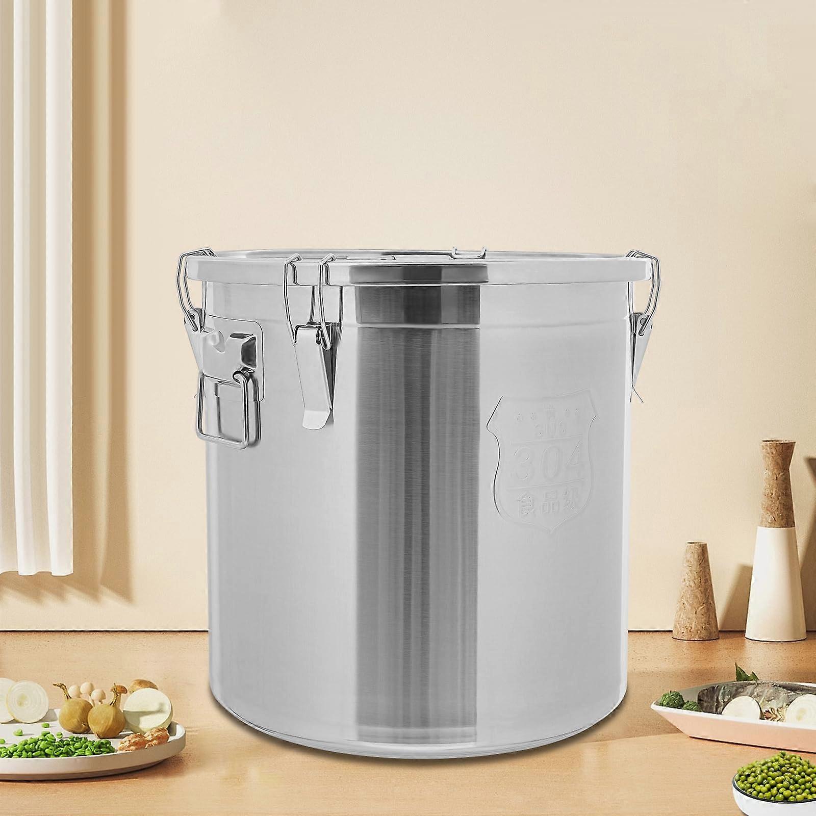 304 Stainless Steel Rice Storage Container 48L Airtight Locking Seal Extra Large Grain Bin