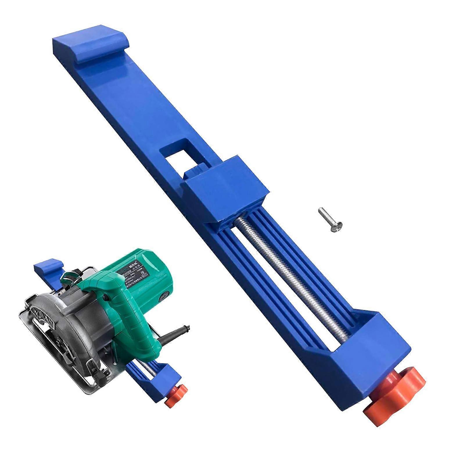 Adjustable Circular Saw Guide Rail with Secure Clamp for Precision Wood and Tile Cutting (Blue)