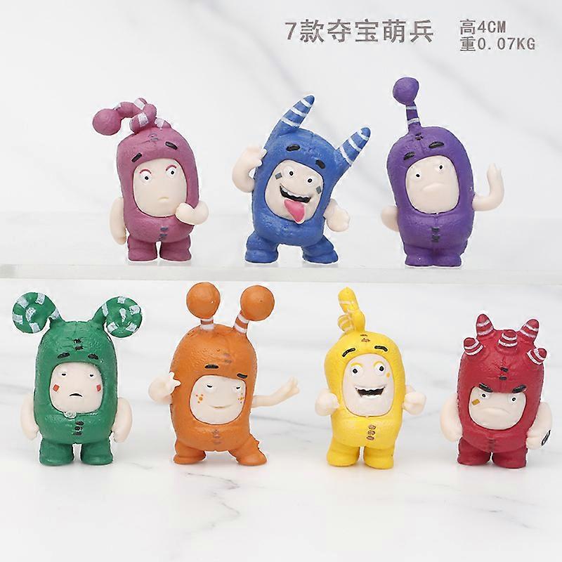 7pcs/set Cute Oddbods Action Figures Toys 4cm