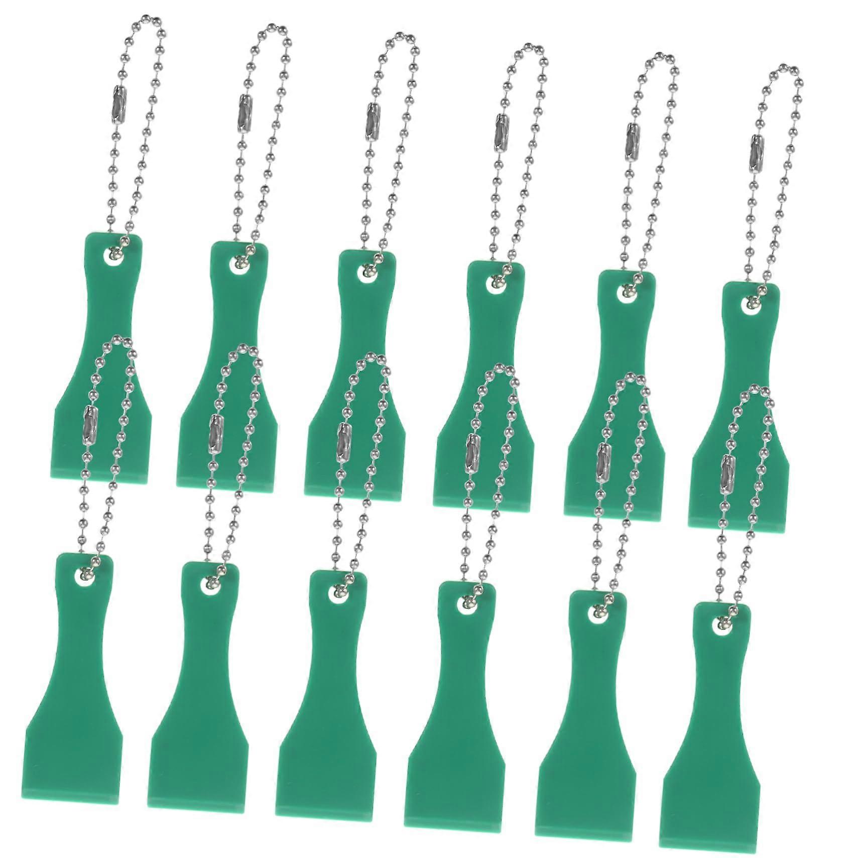 12 Pcs Sticker Remover Tool Keychain Size Durable Plastic Scraper for Scratch Off Tickets and Labels