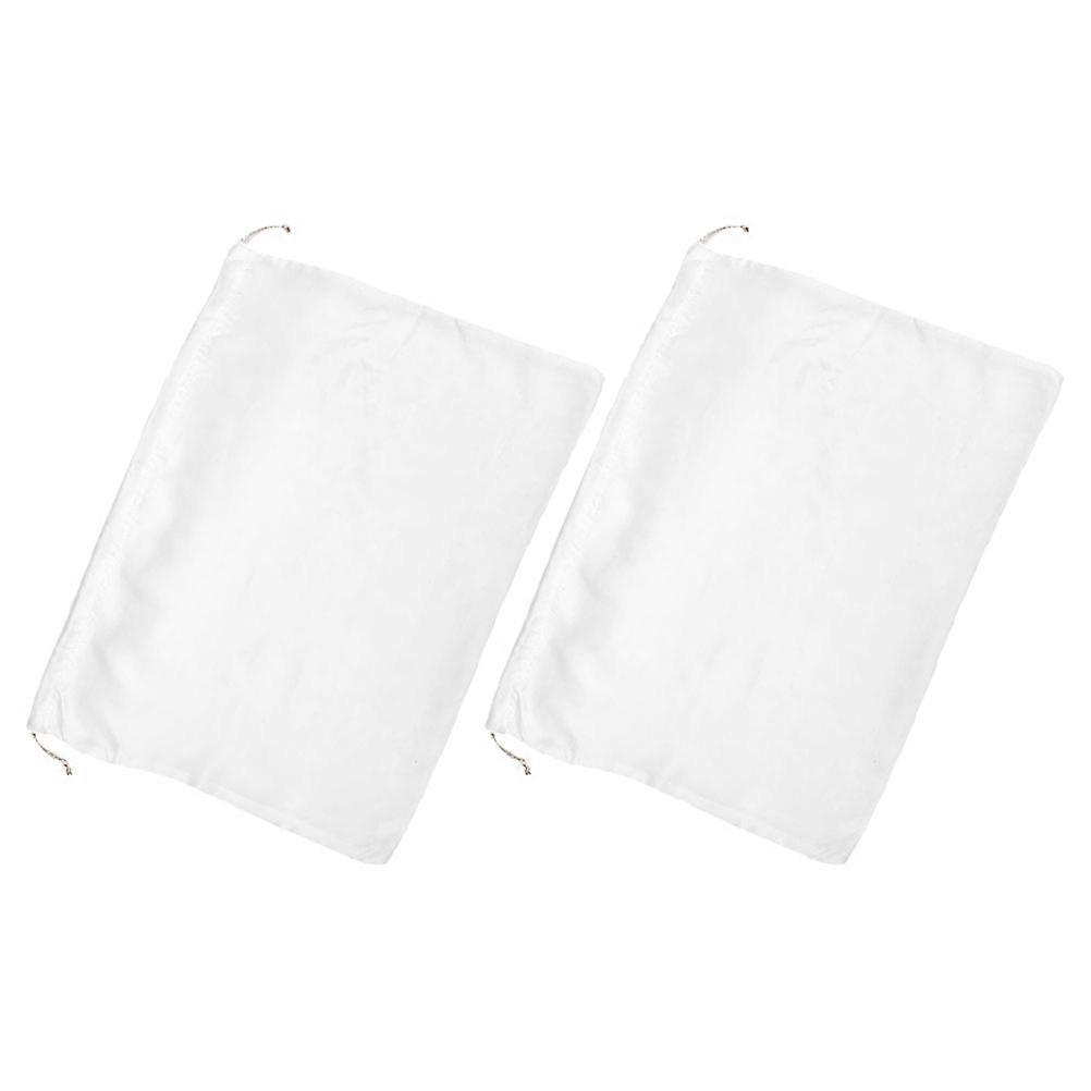 White Satin Drawstring Pouches for Handbag Storage Dust Bag 2Pcs