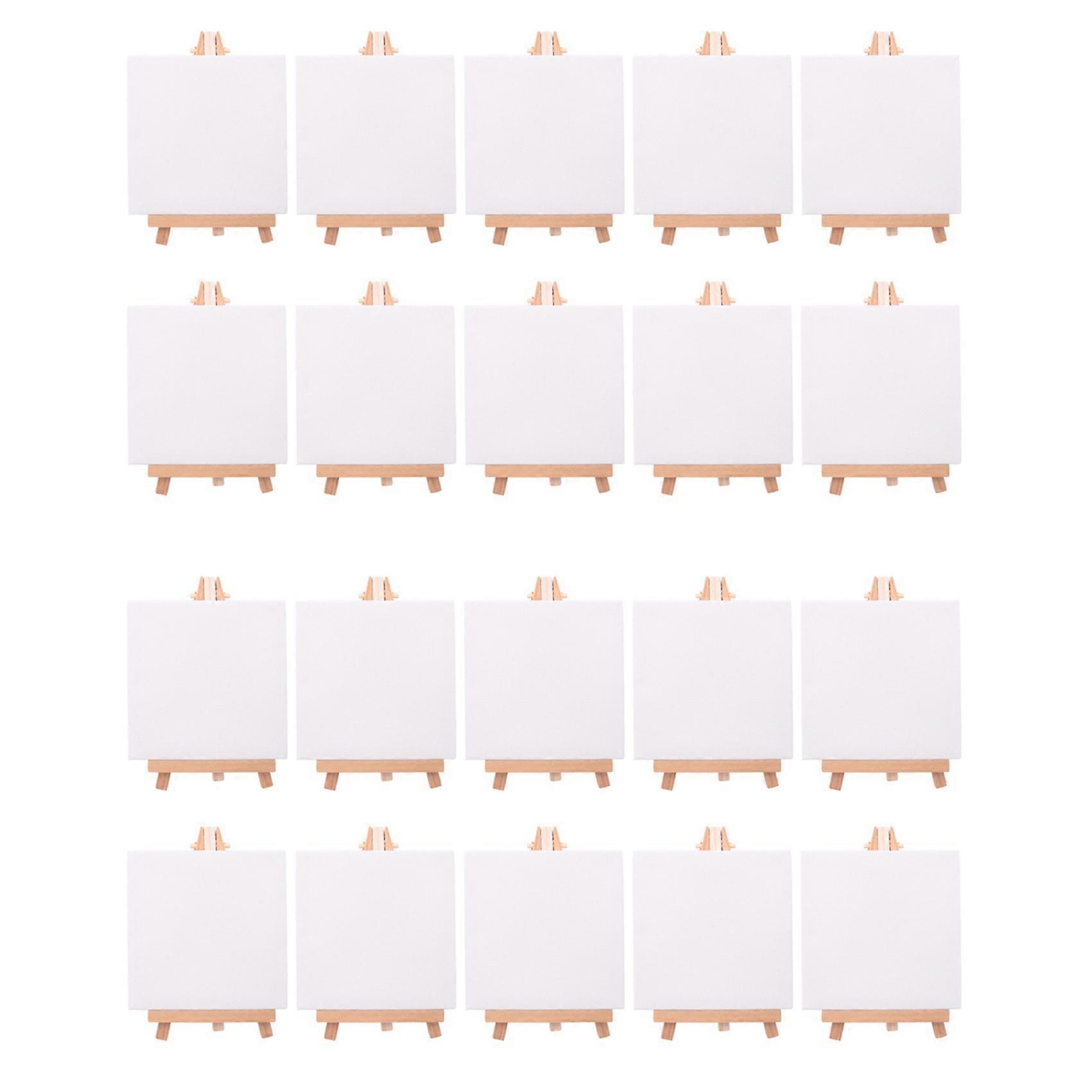 20 Set Artists Mini Canvas Set Painting Craft DIY Drawing Small Table Easel Gift