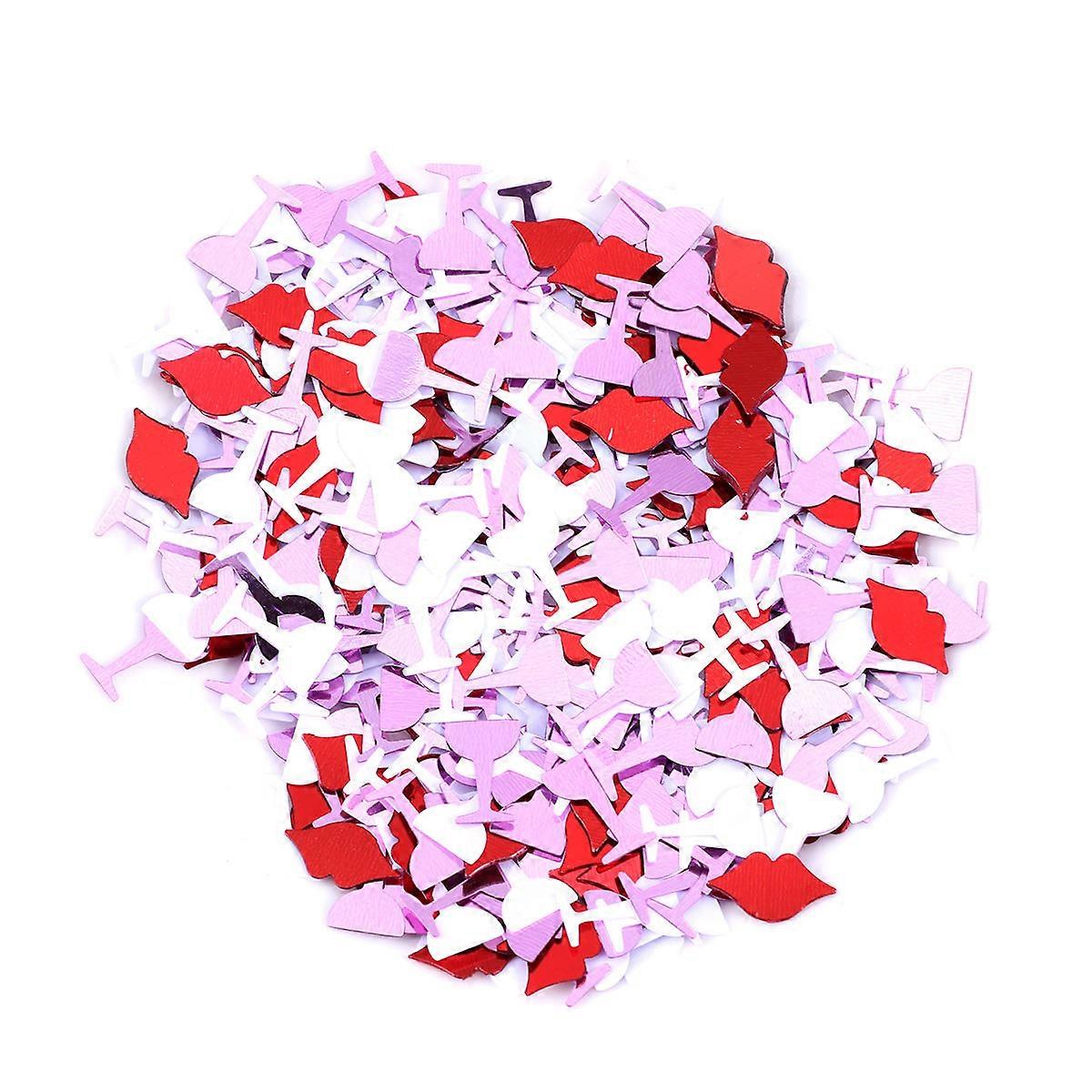 Lips Shape Confetti Plastic Party Atmosphere Decorations Assorted Color 1Set