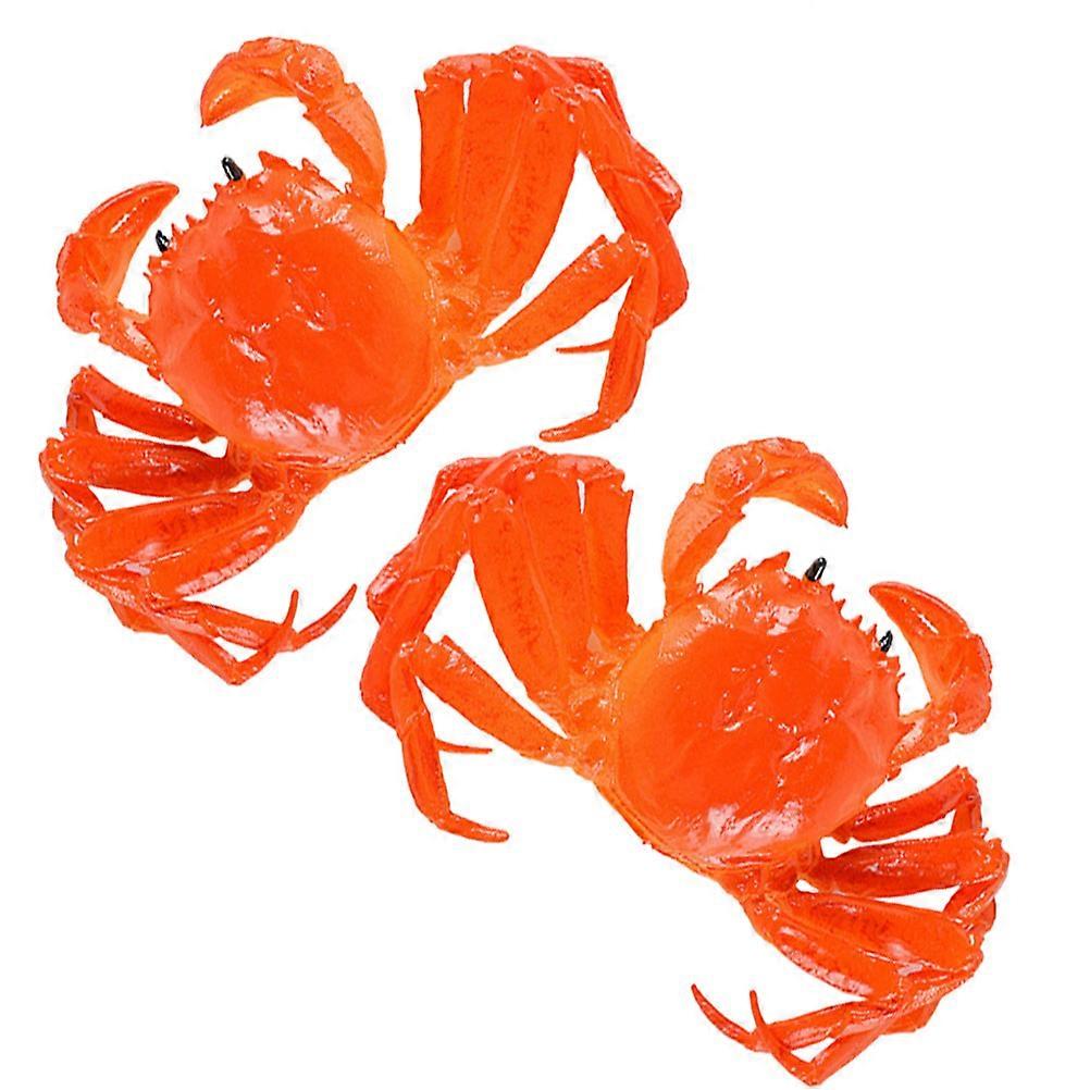 Realistic Crab Model for Teaching Use 2Pcs Simulation Cooked Crab Models