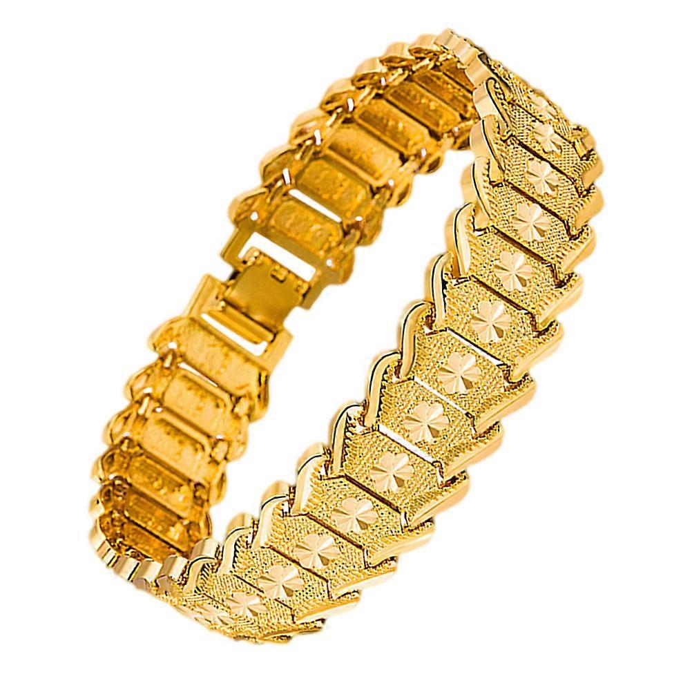 Cuff Bangle Bracelets for Men Adults Long-Term Use Chic Shell Design Golden 1Pack