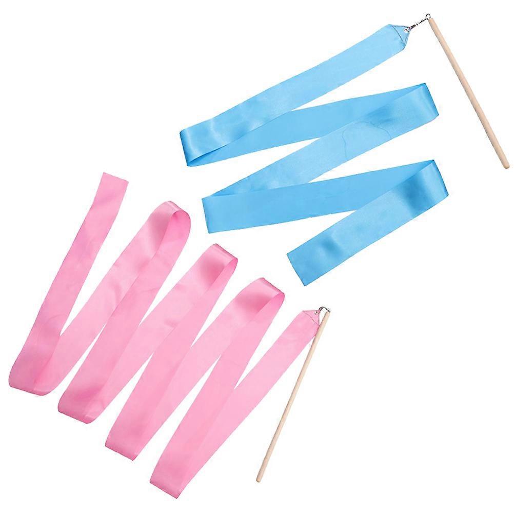 Assorted Color Gymnastics Ribbon for Dance 2Pcs Portable Streamers