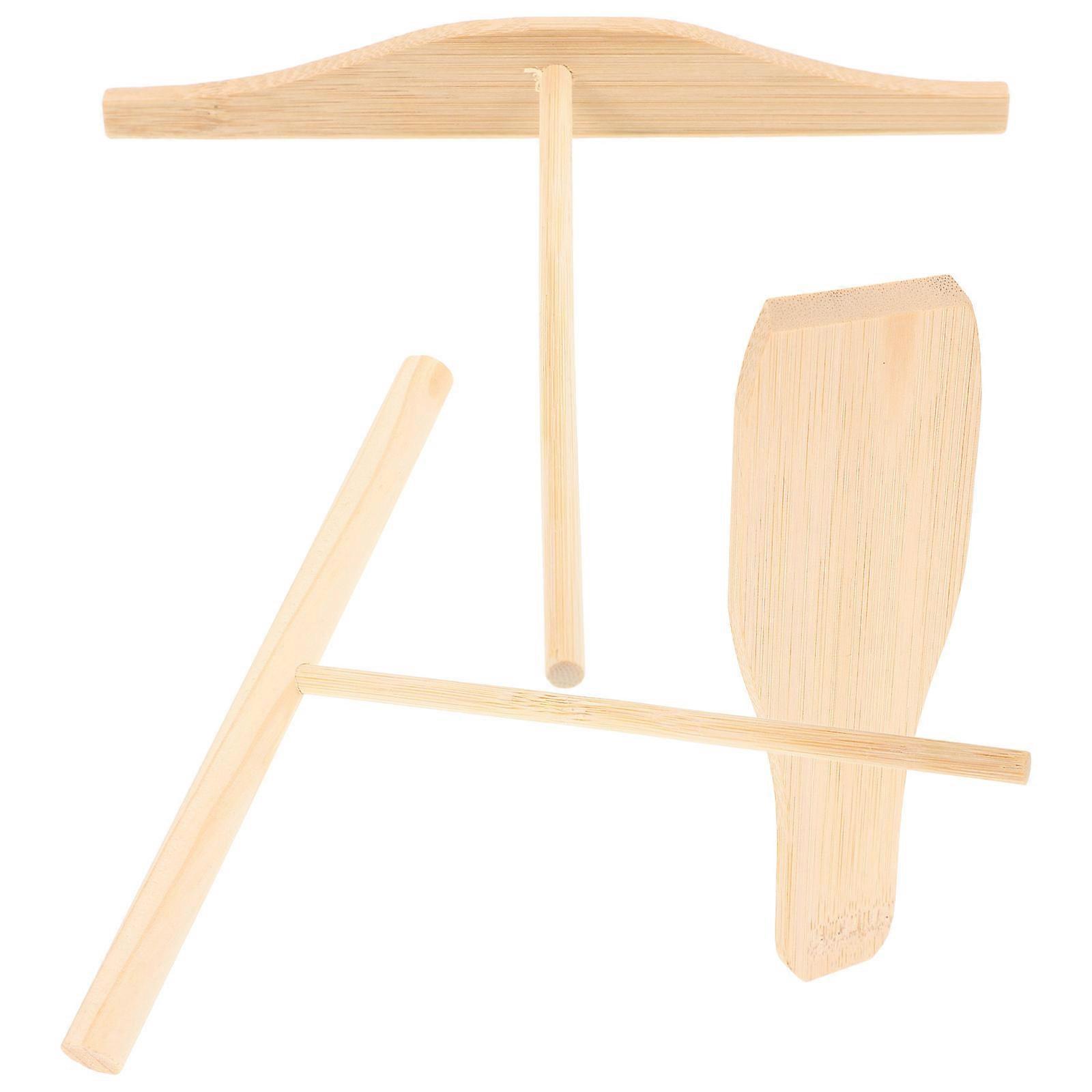 Pancake Making Tool Kit Wooden Crepe Spreader and Spatula 4Sets
