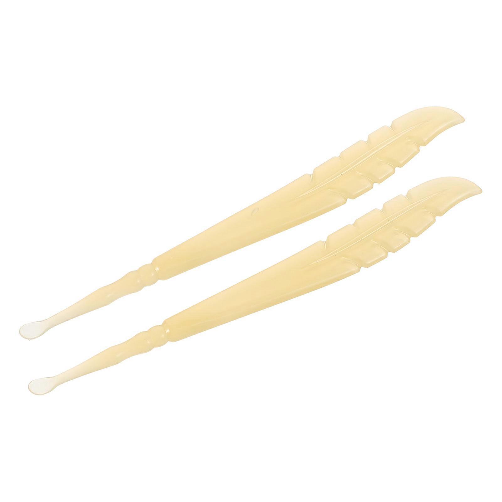Beige Soft Ear Spoon Ear Cleaning Tools for Adults 10Pcs Kit