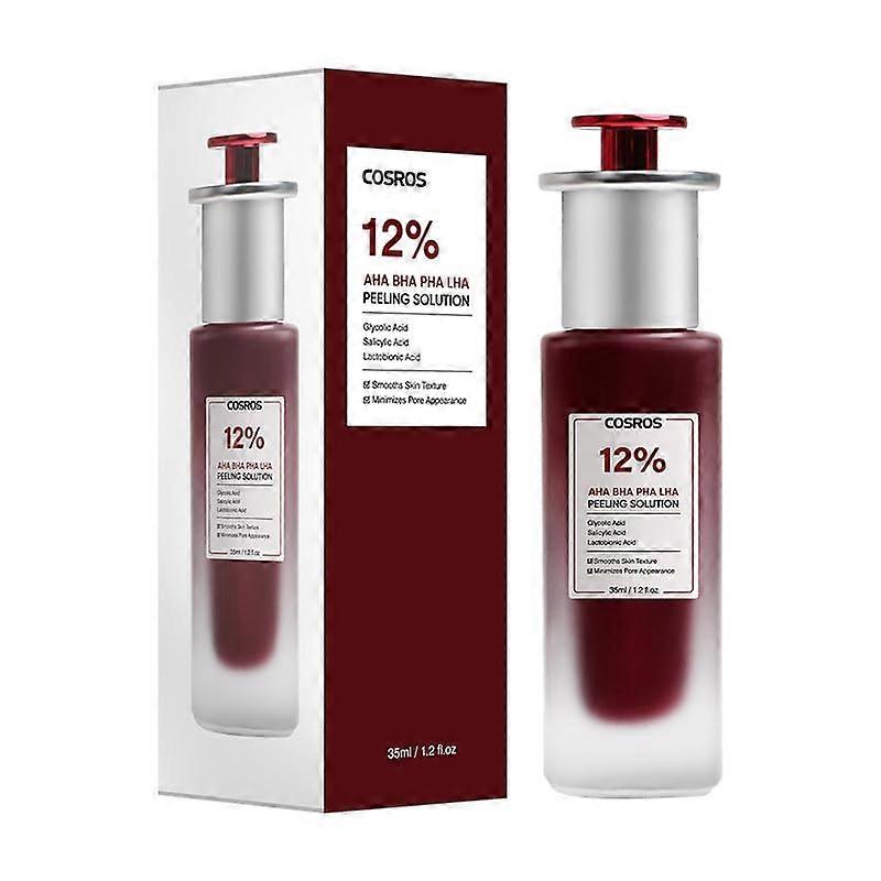 12% AHA BHA PHA LHA Peeling Solution Exfoliating Face Serum for Pore Refining 1.2 fl oz