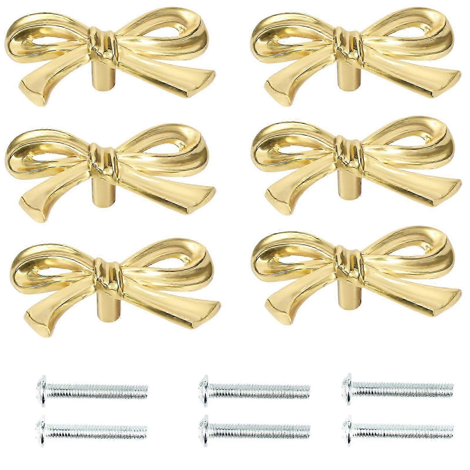 Elegant Solid Brass Bow Drawer Knobs, Compatible with Home Cabinet Pulls, Decorative Furniture Handles Edition 1230