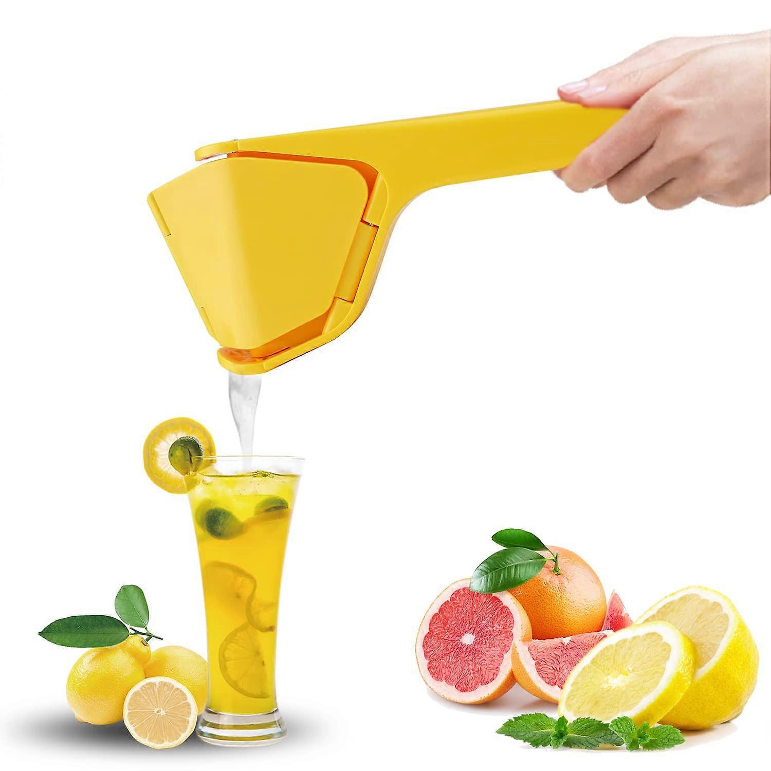 Foldable Manual Lemon Squeezer Citrus Juicer with  Juice Extraction for Space Saving Yellow