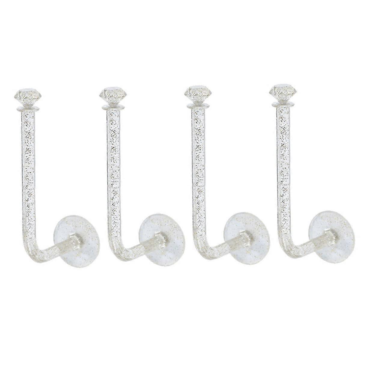 4Pcs Transparent Adhesive Wall Hooks for Bathroom Storage, SpaceSaving and Easy Installation