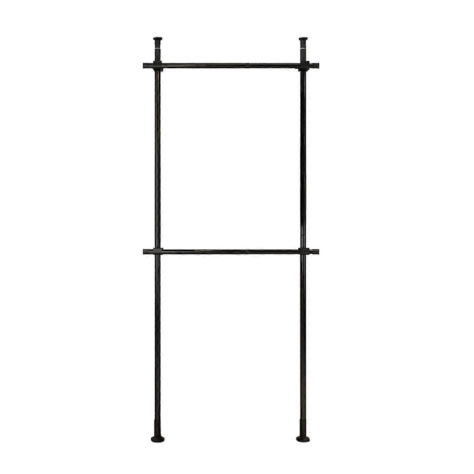 Heavy Duty Adjustable Garment Rack with Telescopic Double Pole, Ceiling Mounted for Home or Retail