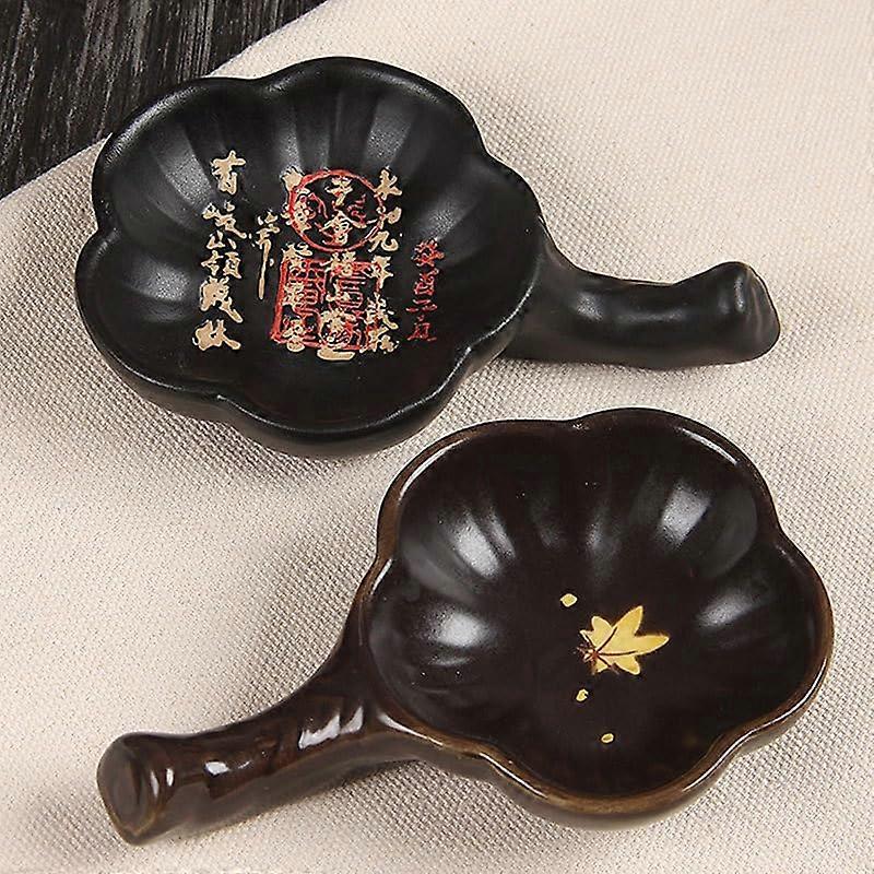 Chinese Calligraphy Ink Dish Stone Pattern Ceramic Brush Holder MultiFunction Ink and Brush Washer