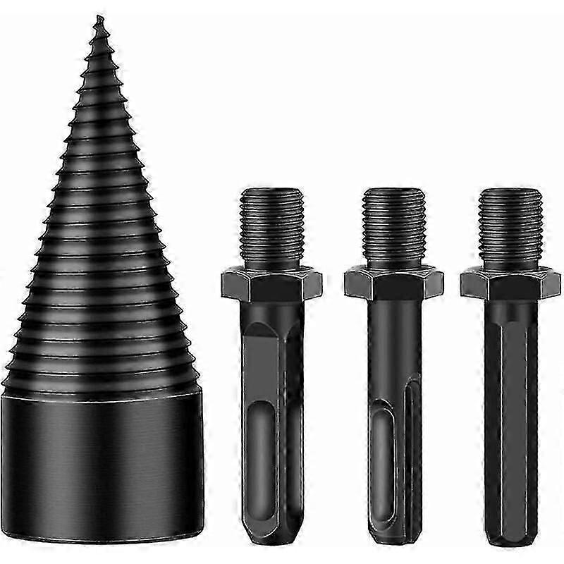 3-Piece Wood Splitting Drill Bit Set, Log Splitter Cones for Efficient Wood Splitting