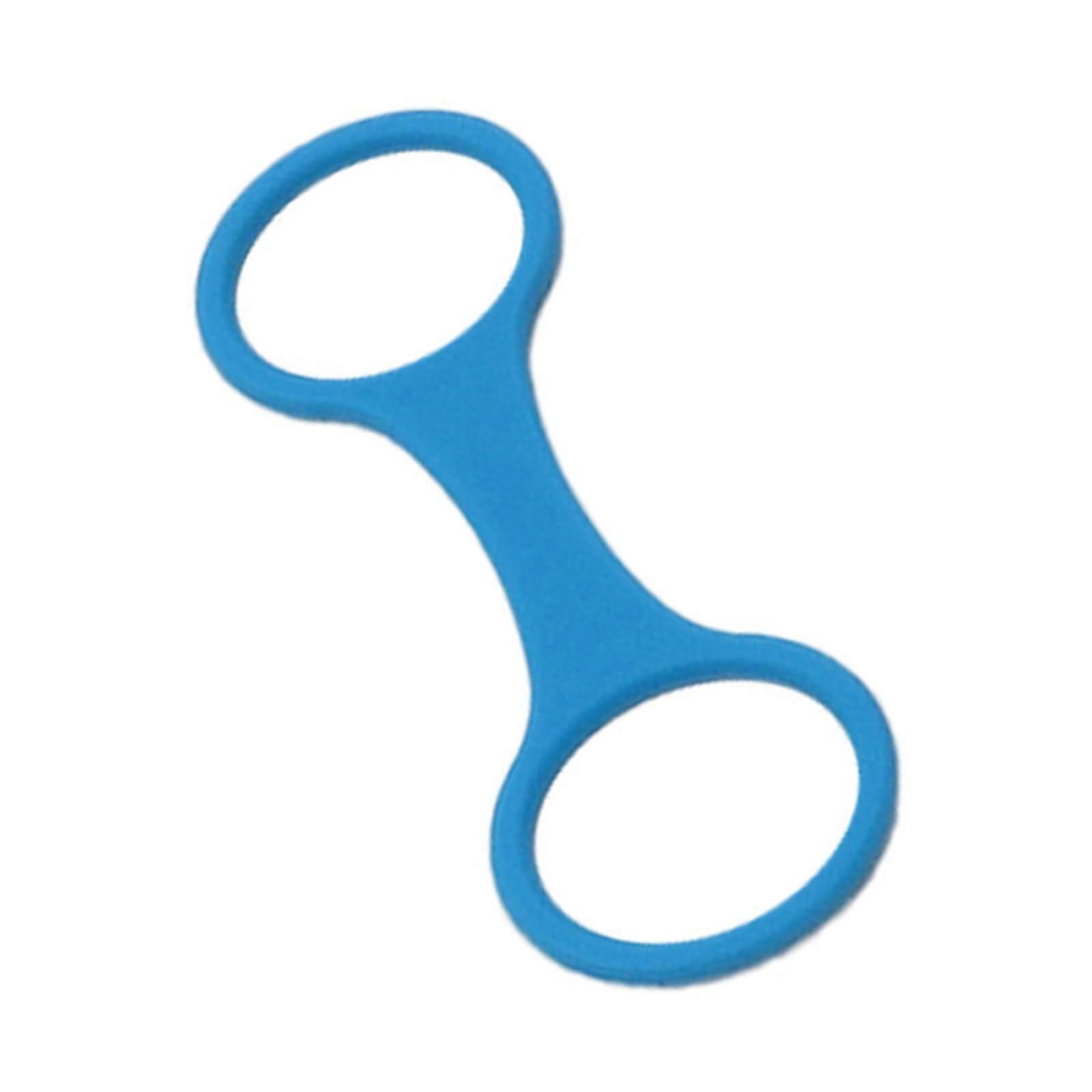 Flexible Silicone 8 Shape Snorkel Mask Strap Keeper with Quick Release Buckle Lake Blue