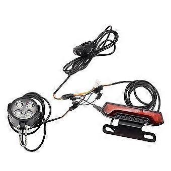E-Bike Freno delantero Luz trasera Juego de luces traseras 24V 36V 48V Ebike Faro con interruptor para bicicleta eléctrica Scooter