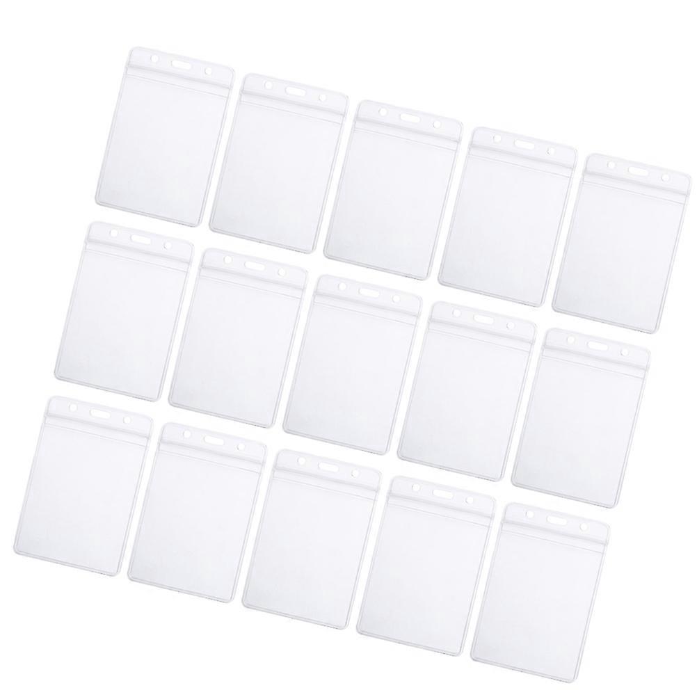 Waterproof Badge Holder Practical Design For Office Use Transparent Rectangle 100Pcs